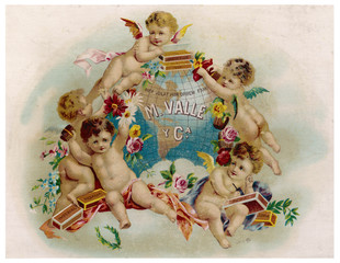 Cigar label  M Valle and Company. Date: circa 1885