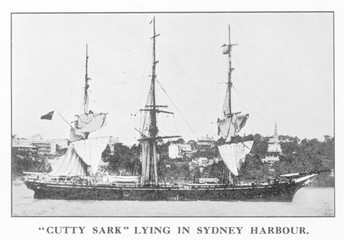 Cutty Sark' in Harbour. Date: circa 1880