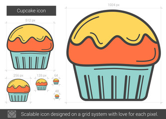 Cupcake line icon.
