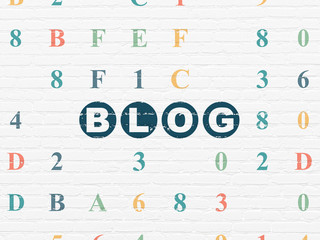 Web development concept: Blog on wall background