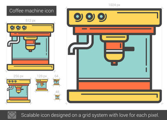 Coffee machine line icon.