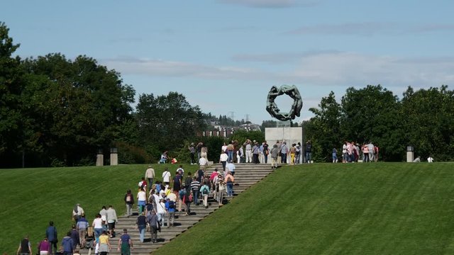 Crowd in Frogner Park in Oslo, Norway