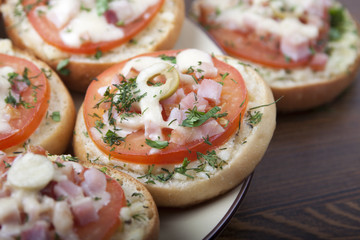 Mini pizza on bread