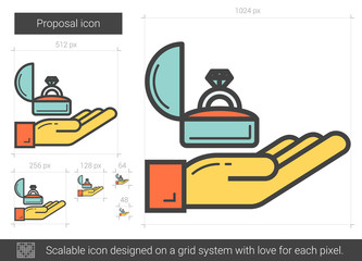 Proposal line icon.