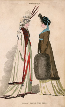 Costume - London Fashions. Date: 1799