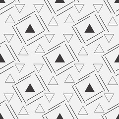 Geometric pattern with triangles and lines. Black and white background.