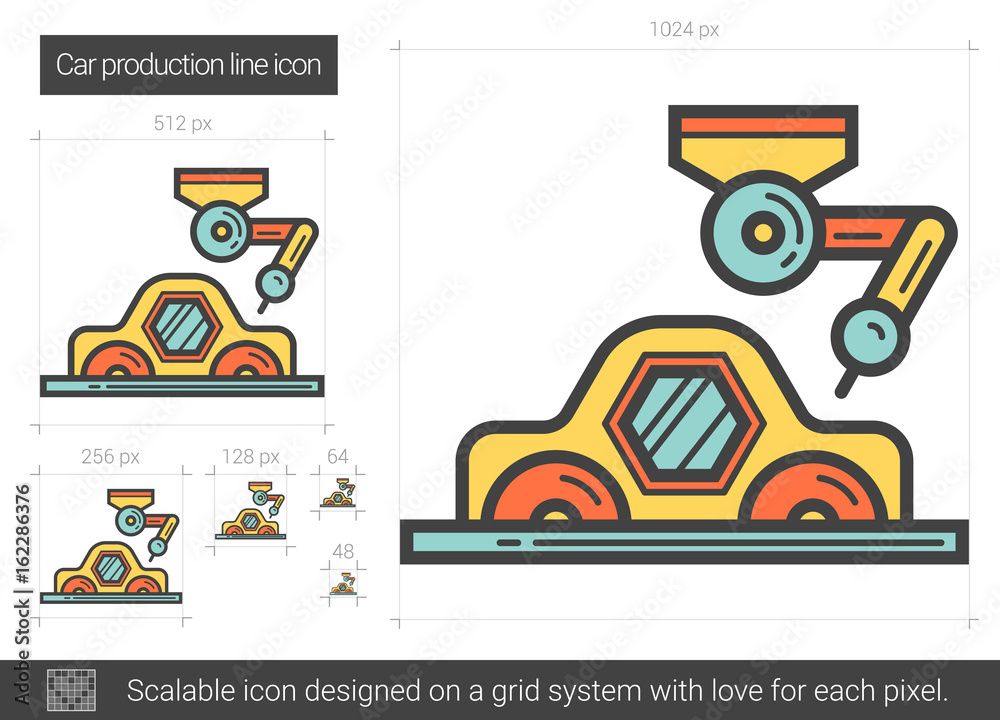 Canvas Prints car production line icon.