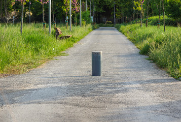 Retractable Electric Bollard Metallic, and hydraulic for the control of road traffic locked up...
