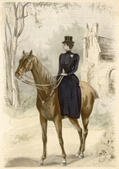 Riding Habit 1899. Date: 1899 - obrazy, fototapety, plakaty