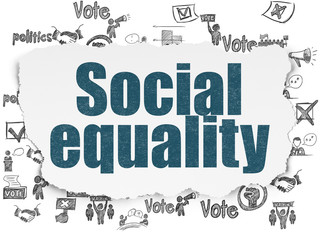 Political concept: Social Equality on Torn Paper background