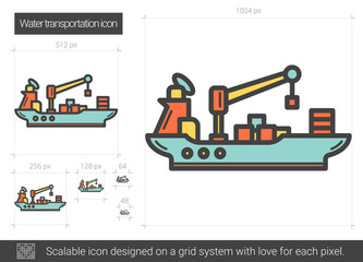 Water transportation line icon.