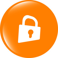 Padlock icon web sign. Rounded web app button