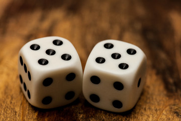 Two dices with low light