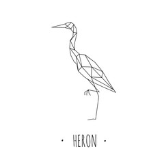 Heron stylized triangle polygonal model