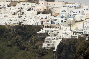 Blue and white Santorini architecture