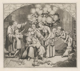 Fototapeta na wymiar Xmas at the Luthers'. Date: circa 1540