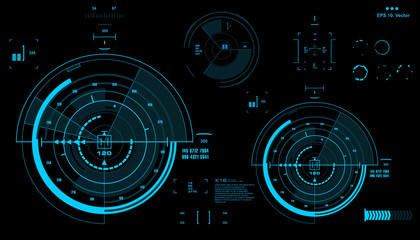 Futuristic virtual graphic touch user interface, HUD