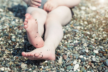 Happy little feet on the beach