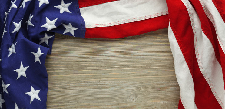 Red, white, and blue American flag for Memorial day or Veteran's day background