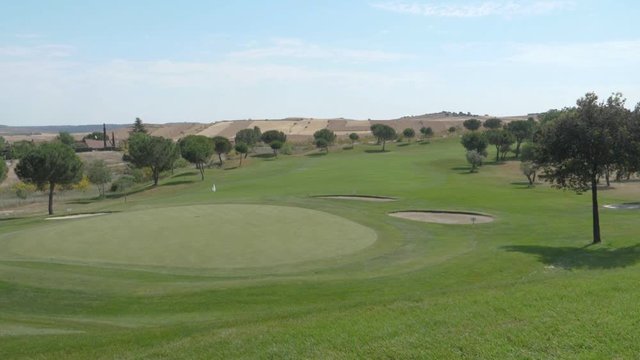 Panoramic of green on golf course