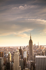 Fototapeta premium Vintage stonowany widok Nowego Jorku z Manhattanu