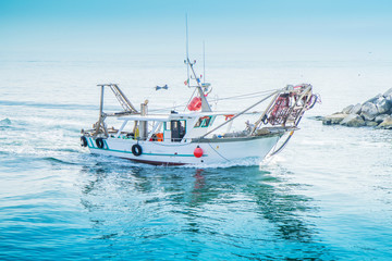 Obraz premium a fishing boat on the sea