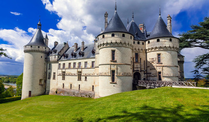 Fototapeta na wymiar Castle from fairy-tale Chaumont-sur -Loire .Famous Loire valley river, France