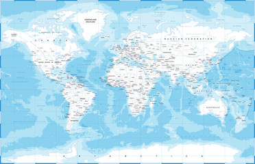 White World Map - Vector Illustration
