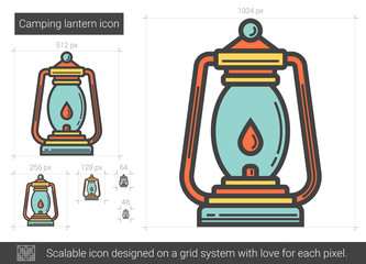 Camping lantern line icon. © Visual Generation