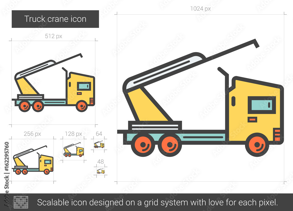 Canvas Prints truck crane line icon.