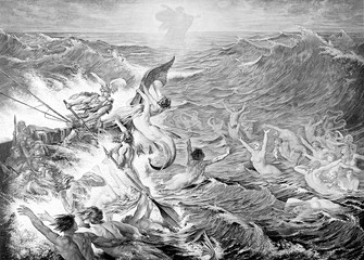 Vikings and Mer-Folk. Date: circa 800