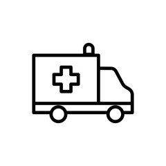 Fototapeta premium thin line ambulance icon on white background