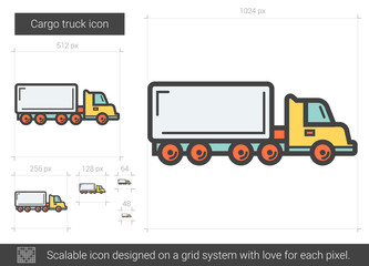 Cargo truck line icon.