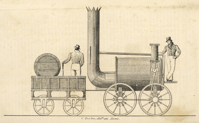 Fototapeta na wymiar Rail - Locomotive. Date: 6 October 1829
