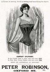 Advert for Peter Robinson corsets 1899. Date: 1900 - obrazy, fototapety, plakaty