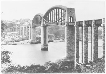 Royal Albert Bridge (Brunel Bridge) Saltash. Date: 1890