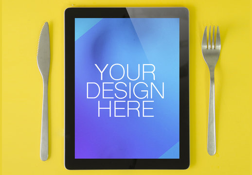 Cutlery and Tablet Mockup 1