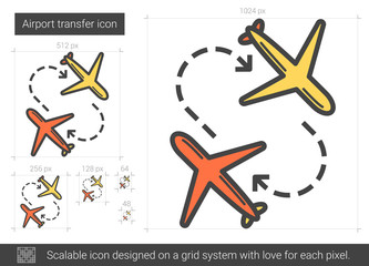 Airport transfer line icon.