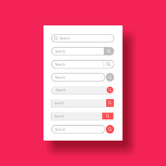 Set design element for web or mobile user interface ui. Search bar in line or flat style. Vector illustration in premium quality.