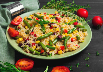 Mexican rice with vegetables.