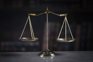 Symbol of law and justice. Concept law and justice. Scales of justice, gavel and book.