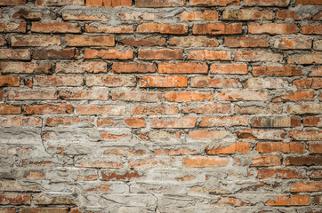 Vintage red brick wall background