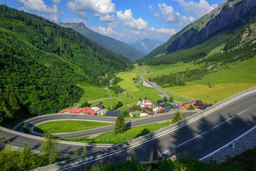 Winding motorway in a beautiful valley, Tyrol, Austria