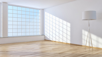 Modern bright living room lounge interior. 3D rendering