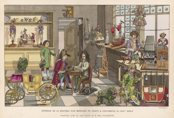 Obraz na płótnie Canvas French Toy Shop - 18th century. Date: 18th century