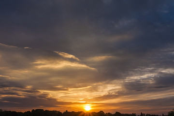 Sunset sky for backgrounds and sky replacement