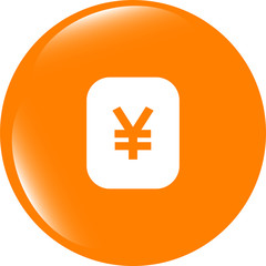 Obraz premium Yen JPY sign icon. web app button. web icon