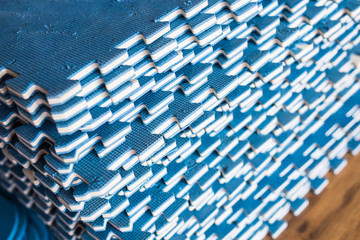 Naklejka premium Gym with yoga mats interior