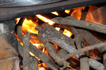 Firewood on the stove