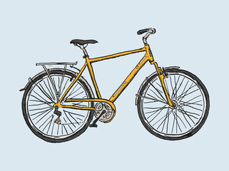 Fototapeta na wymiar Hand drawn sketch illustration of bicycle. Vector bike illustration